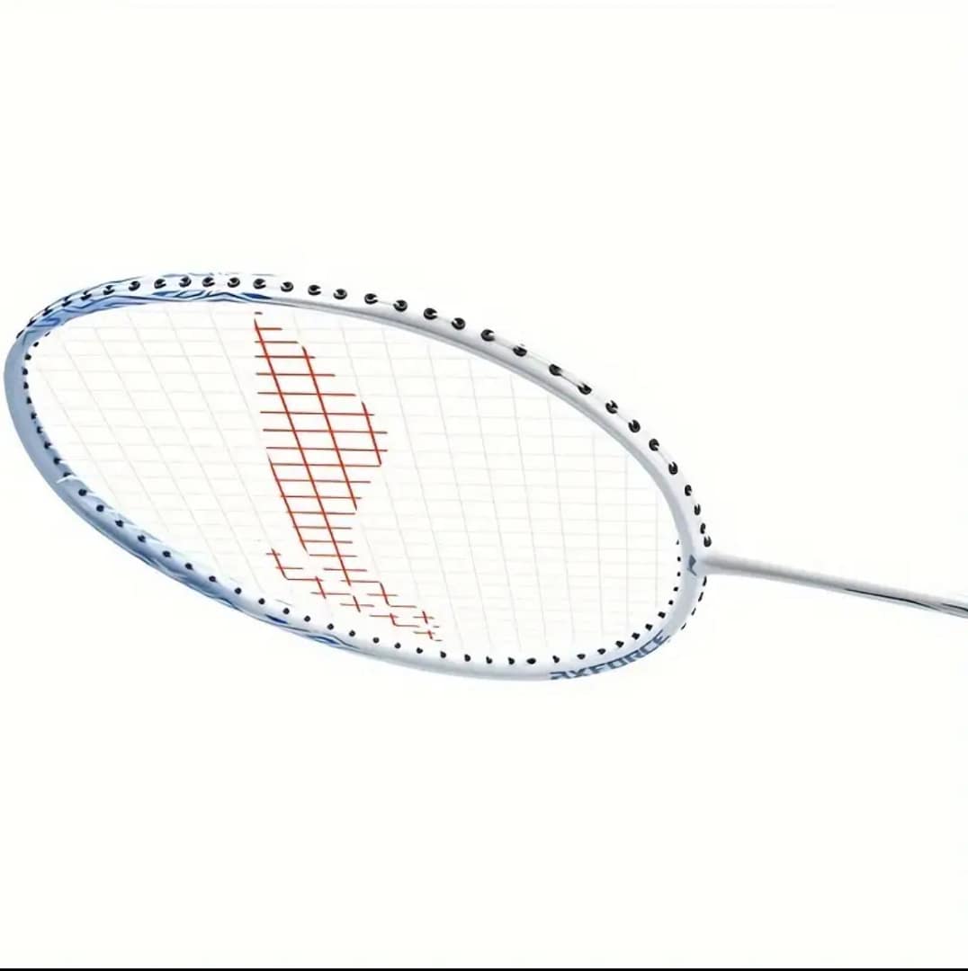 Li-Ning AXForce 9 Badminton Racquet – Carbon Fibre – 85g+ (Pearl White Cyanine Blue) 4 Cyanine Blue Racquet racket badminton OSC