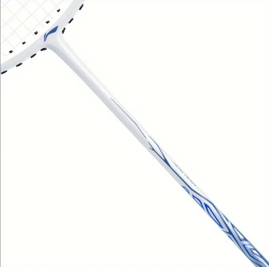 Li-Ning AXForce 9 Badminton Racquet – Carbon Fibre – 85g+ (Pearl White Cyanine Blue) 6 Cyanine Blue Racquet racket badminton OSC