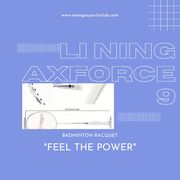 Li-Ning AXForce 9 Badminton Racquet - Carbon  Fibre - 85g+ (Pearl White Smoke Ink Grey) - Image 9