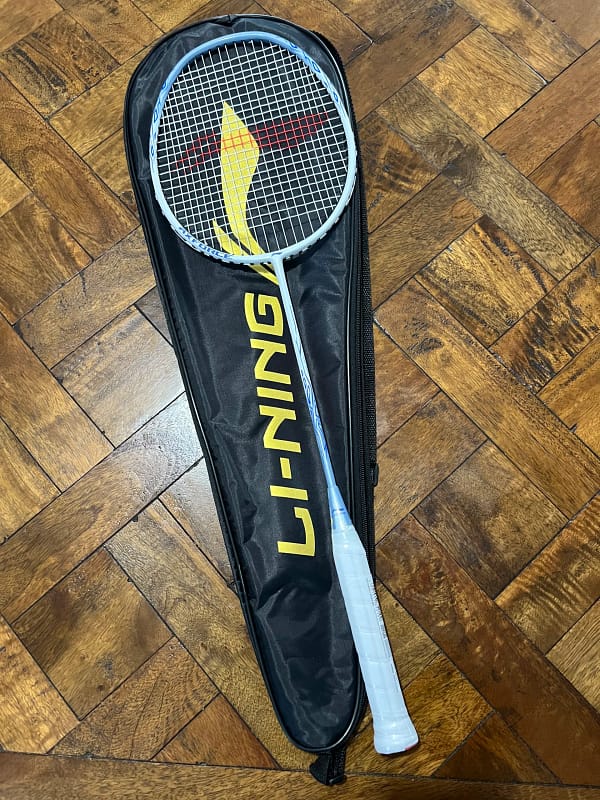 Li-Ning AXForce 9 Badminton Racquet – Carbon Fibre – 85g+ (Pearl White Cyanine Blue) - Image 5